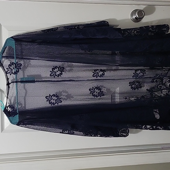 NWT Maurices Floral Lace Dark Blue Kinomo - Picture 6 of 7